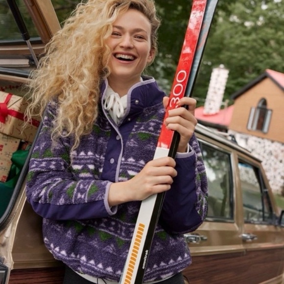 HYBA Sherpa Fleece cabincore Quarter Pullover with Raglan Sleeves sz Large - Picture 2 of 16